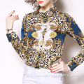 Women Office Loose Flower Print Blouses/Top